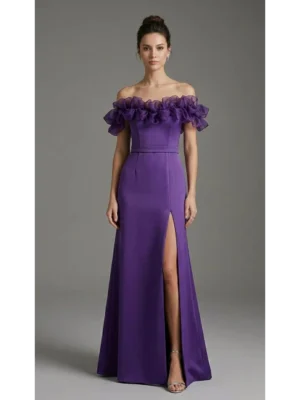 organze-detayli-straplez-mor-saten-abiye-elbise